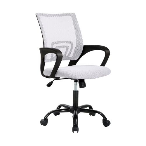 Ergonomic Mesh Office Chair White with Adjustable Lumbar