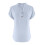 Γυναικείο Πουκάμισο VERUGU με Κοντομάνικο V-Neck, Βαμβακερό-Λινό, Ανοιχτό Μπλε XL, 4