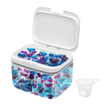 94oz/2.8L Laundry Pods Container, Waterproof Kitchen Storage Organisation with One-Press Lid, Reusable and Durable, Clear Washing Powder Storage for