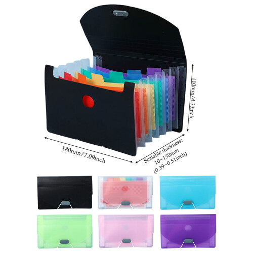Dosar extensibil A6Mini alb cu pagini curcubeu 2
