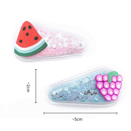 Conjunto de 5 Presilhas de Cabelo em Formato de Frutas para Meninas 1