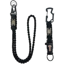 Cordão de paracord reforçado 550, chaveiro trançado em paracord para crachás de identificação, câmera, apito, viagens e atividades ao ar livre.