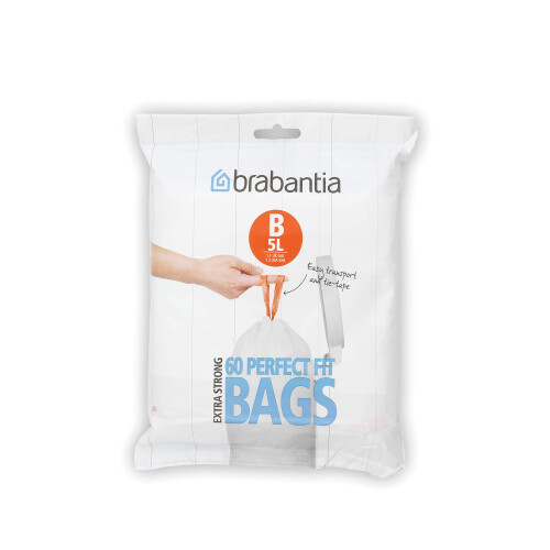 Brabantia Brabantia Smartfix Bin Liners, Size B, 5 Litre - 60 Bag Dispenser Pack