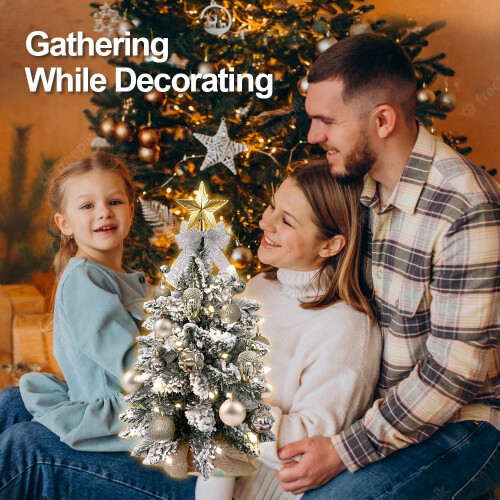 20in Pre-Lit Tabletop Christmas Tree Gold 2