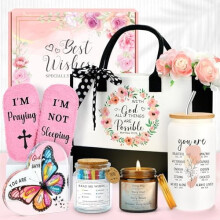 Christelijke cadeaus voor vrouwen – Geloofsgerichte, inspirerende, katholieke cadeaus, waaronder een pot met bijbelteksten, vlinderdecoratie,