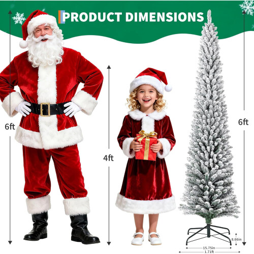 6FT Pre-Lit Christmas Tree 500 LED PE PVC Hinged 1