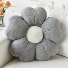 Decoratief sierkussen met madeliefjesmotief, grijs, 15 inch.