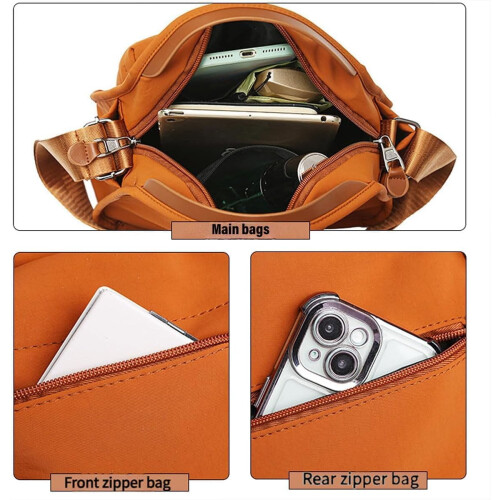 Bolsa transversal feminina – Nylon, leve, 2