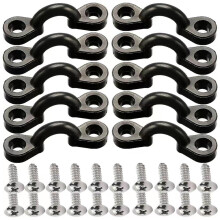 Kit com 10 peças de olhais para caiaque, em nylon elástico, com parafusos, ganchos e olhais para amarração no convés de barcos e caiaques.