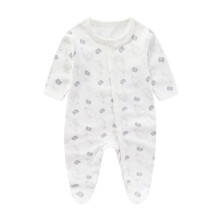 Nyfødte Sleepers, Baby Girl Clothes, Guttejente Sleepers Myk Rund Hals Bodysuit med Føtter for Nyfødt Hvit 0-6 Måneder