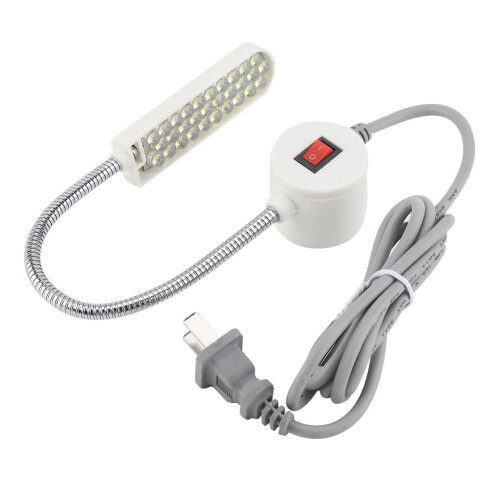 Lampada per macchina da cucire, 30 LED, lampada a collo d'oca con base magnetica