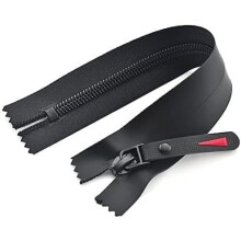 Cremallera invisible de nailon negra n. 5, 60-120 cm, impermeable, para chaquetas y equipamiento para actividades al aire libre (cola cerrada de 20