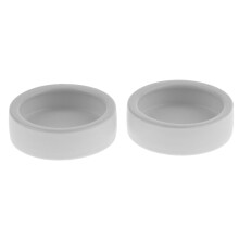 2x Ciotola in ceramica stabile per rettili, drago barbuto, geco, mangiatoia per vermi, accessori per habitat (bianco 6,7x2 cm) Bianco M