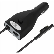 Caricabatterie da auto Surface Pro, 42 W, compatibile con Microsoft Surface Pro 3/4/5/6, Go, Laptop, Book – Porta USB 5 V/2,1 A