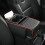 Capa de apoio de braço de carro em couro de microfibra com bolsas de armazenamento e 2