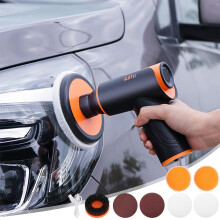 Draadloze autopolijstmachine set met 2000mAh accu en pads, variabele snelheid, geschikt voor autodetailing en lakpolijsten.