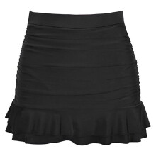 Dames zwemrokje, bikinibroekje met rokje, hoge taille, geplooide onderkant, ruches, badpakrokje
