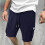 Ανδρικό Σορτς Casual Casual Μονόχρωμο Παντελόνι με Κορδόνι στη Μέση, Αθλητικό Σορτς 4