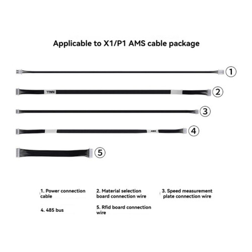 5PCS Cable Pack High Quality Cable 3D Printer Accessories for  X1/P1 Series AMS Speed Test Board Power Cable 2