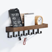 SWTYMIKI Key Holder for Wall - Key Hooks with 7 Hooks, Key Hangers Home Decor Key Rack Mail Organizer, Wall Mounted Key Holder for Hallway, Entryway,