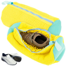 2Pcs Shoe Washing Machine Bag, Shoe Cleaning Bag with Zipper Hook Shoe Laundry Bag Reusable Lightweight Portable, Shoe Washing Bag Shoe Cleaner Kit