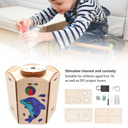 DIY-Holz-Befeuchter Modellbausatz mit Typ C, Timerfunktion, Akku & USB-Stromversorgung 2