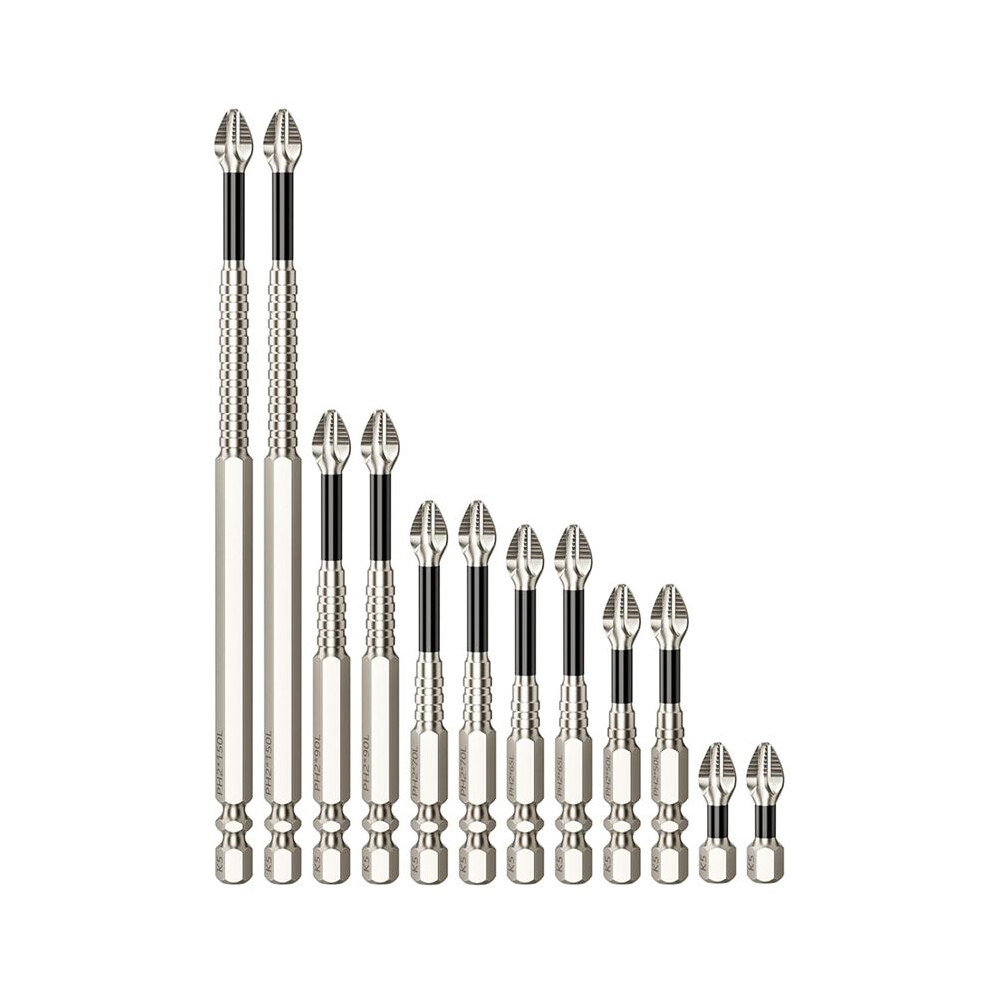 High Magnetic Screwdriver Drill Bit Set - Strong Magnetic Screwdriver Drill Bit Set - 12Pcs Magnetic Screwdriver Bits 6033146266461