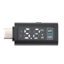 Type-C Digitale Voltmeter  5-24V Spanningsmeter HD-Display PD100W Snellaadadapter Vermogenstester Witte Woorden