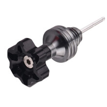 Motorcykel Motor Oljesticka Lock Motor Vevhus Oljenivåmätare Universal Oil DipStick Påfyllningslock Svart
