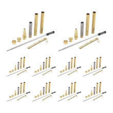10 Pcs Pen Kits for Wood Turning 7mm Slimline Pen Twist Kit with Refill Lathe Turning Supplies Gold