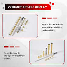 10 Pcs Pen Kits for Wood Turning 7mm Slimline Pen Twist Kit with Refill Lathe Turning Supplies Gold