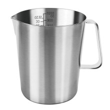 Measuring Jug 1L Stainless Steel, Measuring Cup Metal with Handle, with Ounce and ML Scale, Dishwasher Safe, Milk Jug