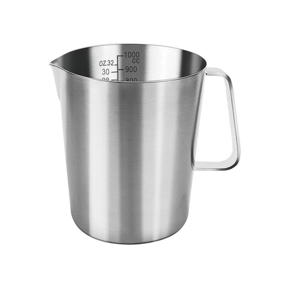 Measuring Jug 1L Stainless Steel, Measuring Cup Metal With Handle, With Ounce And Ml Scale, Dishwasher Safe, Milk Jug 4711520291279