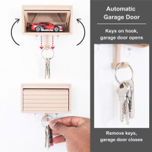 Car Garage Key Holder with Opening Door Fun 3D Printed Key Organizer Wall Mount Easy Installation Key Rack Red