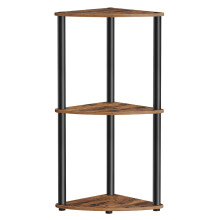SONGMICS HOME Superfast Toolless Assembly, 3-Tier Corner Shelf, Corner Shelving Unit, Corner Storage Stand, 38.3 x 27 x 70.6 cm, Living Room, Bedroom,