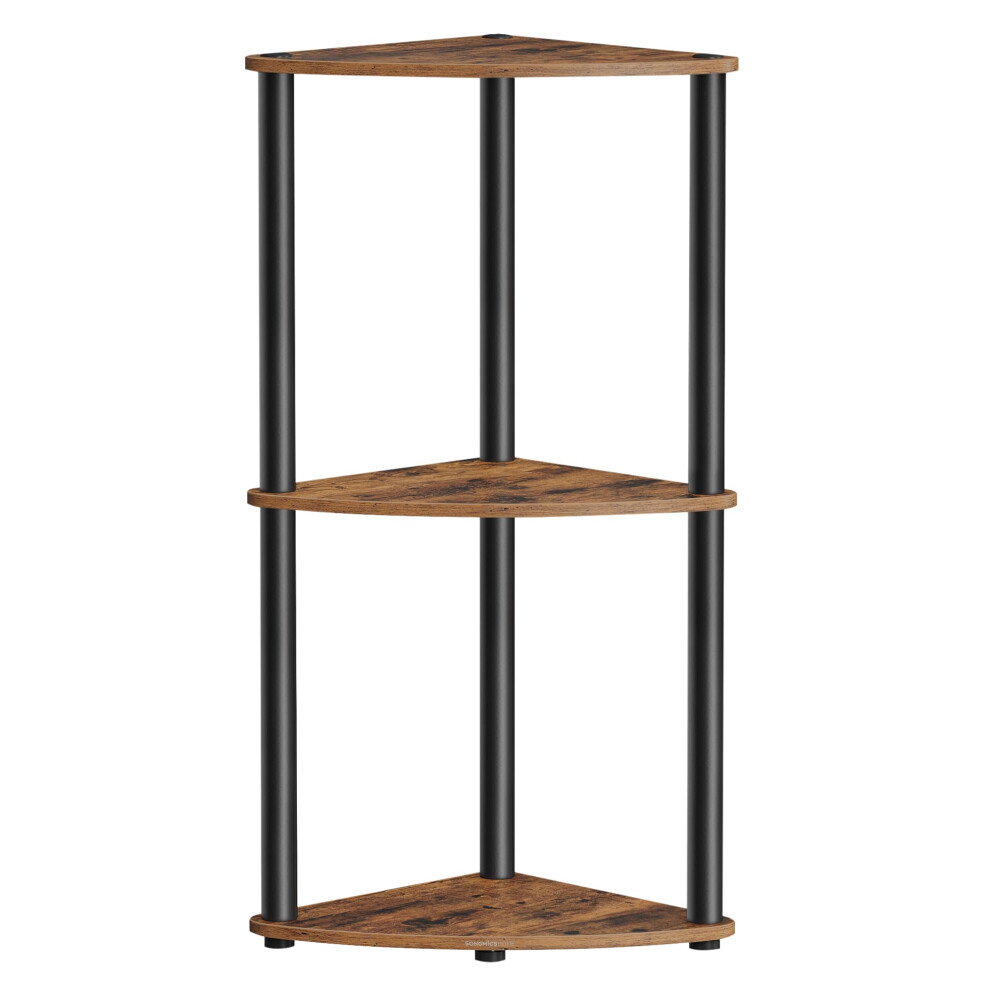 Songmics Home Superfast Toolless Assembly, 3-Tier Corner Shelf, Corner Shelving Unit, Corner Storage Stand, 38.3 X 27 X 70.6 Cm, Living Room, Bedroom, 5051223014652