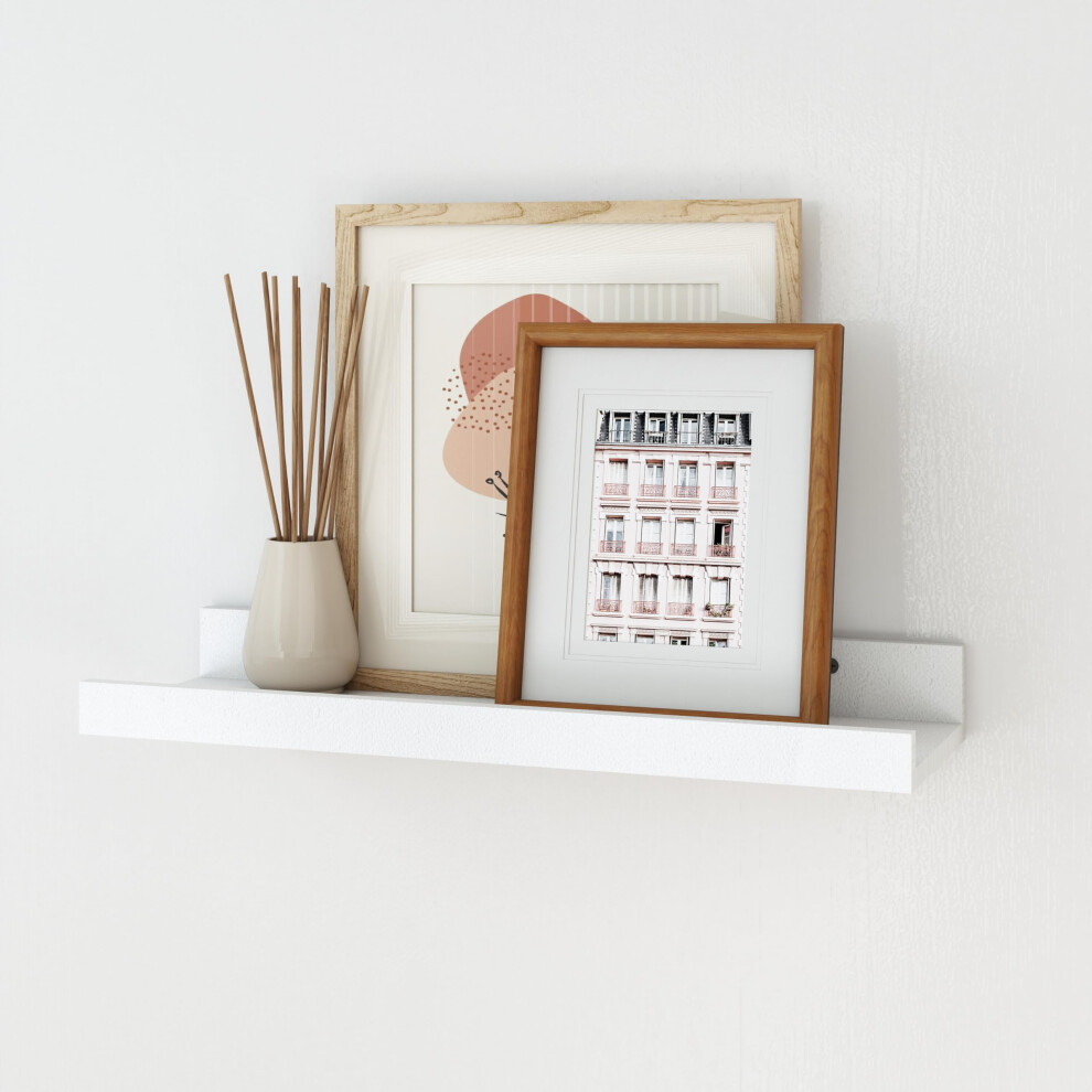 Richer House White Floating Shelves For Wall Set Of 1, 40 Cm Wood Floating Shelves Modern For Photo Ledge Display, Wall Decor, For Room Decor, Living 5051223014829