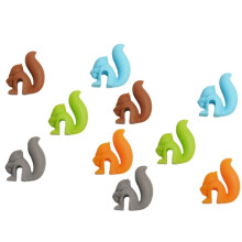 10-Pack Schattige Eekhoornvormige Siliconen Bekerhouder, Theezakjeshouder, Theekopclip, Theekopdecoratie