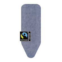Brabantia Ironing Board Cover C 124x45 cm ? Denim Blue | 100% Cotton Top Layer with 8mm Foam Padding for Size C Ironing Boards | Durable, Washable,