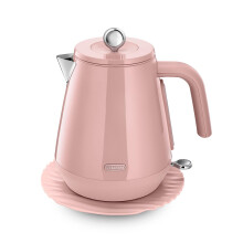 De'Longhi Eclettica BPA Free Metal Kettle KBY3001.PK, Customisable Design Rapid Boil Electric Kettle, 1.7L Large Capacity, Anti Scale Filter, Swivel