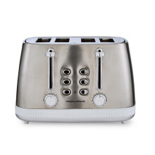 Morphy Richards Mexborough 4 Slice Toaster, Stainless Steel, Independent Operation, Browning Controls, Removable Crumb Tray, Anti-Jam, Defrost,