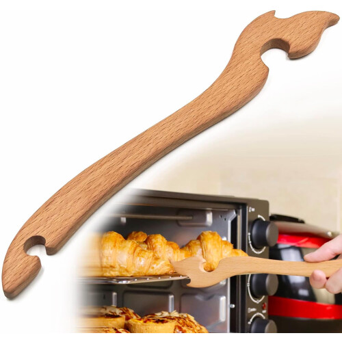 Wooden Oven Rack Puller,27 cm Practical Oven Puller Stick Oven Push Pull Tool, Durable Prevent Burns Baking Long Handle Toaster Oven Accessories, for
