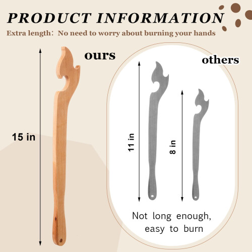 Wooden Oven Rack Puller,27 cm Practical Oven Puller Stick Oven Push Pull Tool, Durable Prevent Burns Baking Long Handle Toaster Oven Accessories, for 1
