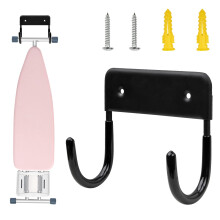 Alpinista Ironing Board Hanger Ironing Board Wall Mounted Holder Storage Organizer, Black