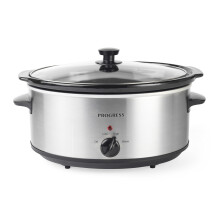 Progress EK4610P 6.5L Slow Cooker ? Family Size Multi Cooker With Lid, Removable Ceramic Cooking Pot, 3 Heat Settings, Year Round Cooking For Stew,