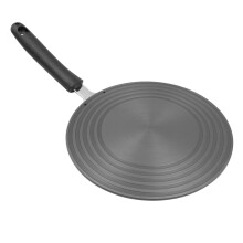 Shiwaki Black aluminum gas cooktop ring conductor plate, heat conduction plate with handle, circular grooved heat diffuser, anti-burn black on bottom