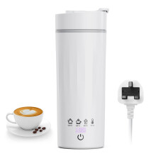 Flintronic Small Electric TravelKettle, 475ml Portable Water Boiler with 4 Variable Presets, Auto Shut-Off & Boil Dry Protection, White