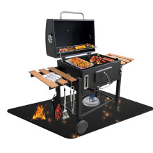 Fire Pit Mat Fireproof Mat Grill Mat 1x1.3M Waterproof Reusable Ember Protection Mat 3 Layer Heavy Duty Heatproof BBQ Mat for Outdoor Grilling Camping