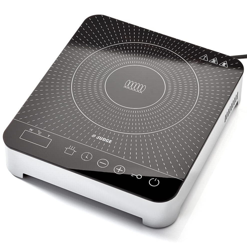 Judge Portable Electric Induction Hob - Single Plate, 2000W, 10 Temperature Settings With Timer