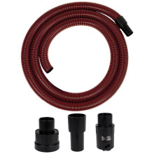 Original Einhell Premium Suction Hose for Wet/Dry Vacuum Cleaners (3 m Length, Heavy Duty, Non-Slip, Includes Connection Adapter for All Einhell